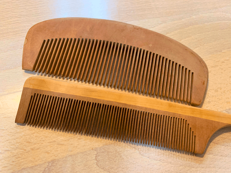 何年間も手入れされていなかったつげ櫛